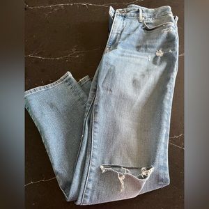 Good American light wash mom jeans